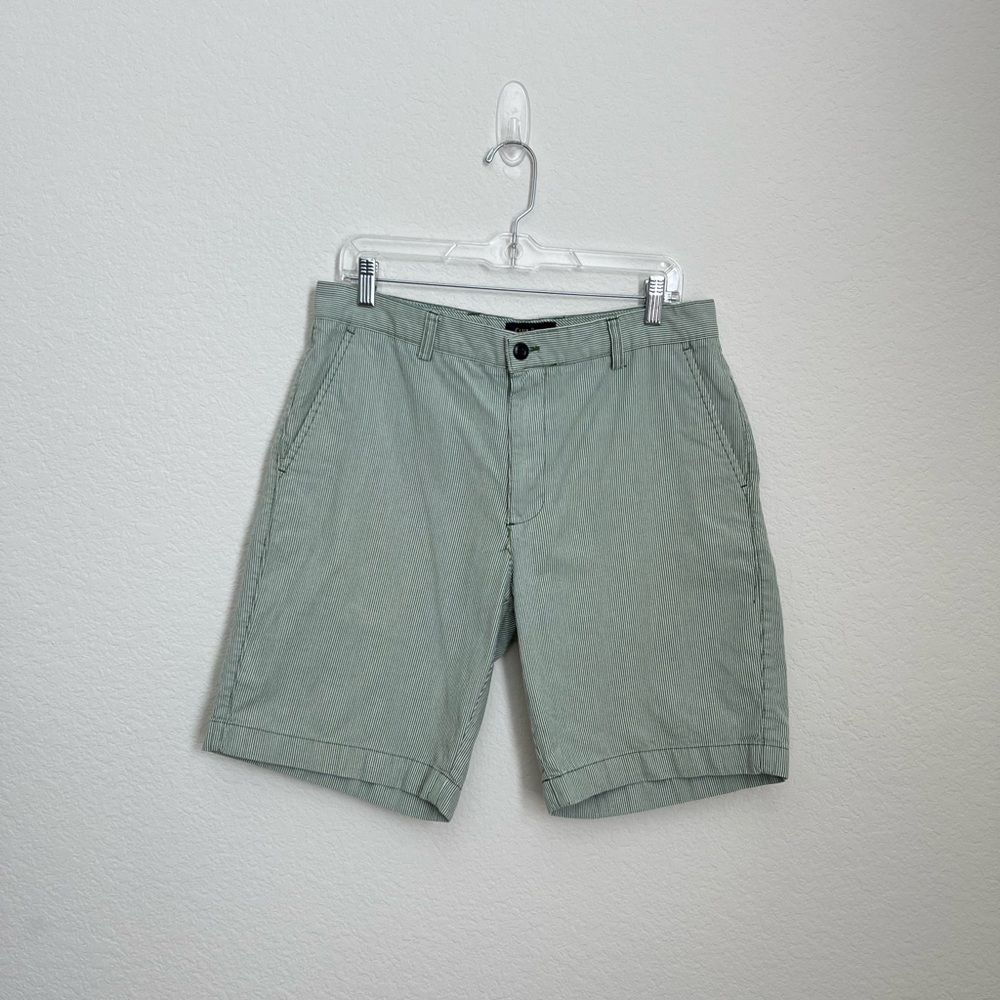 Club Room green & white pinstripe striped shorts 32